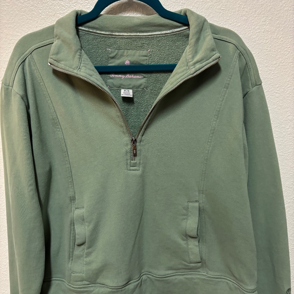 Tommy Bahama Quarter Zip Pullover, Green, Medium